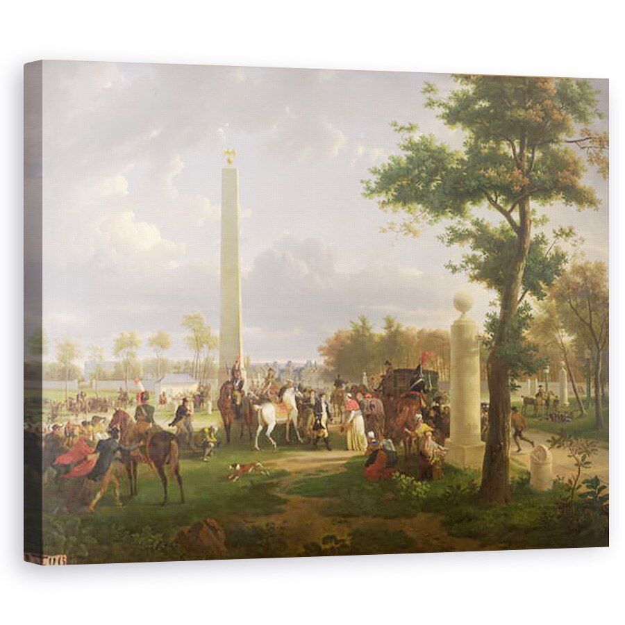 Tablou canvas - Alexandre Hyacinthe Dunouy - intalnire intre Napoleon I 1769-1821 si Papa Pius al VII-lea 1742-1823 in Padurea Fontainebleau in 1804, 60 x 75 cm