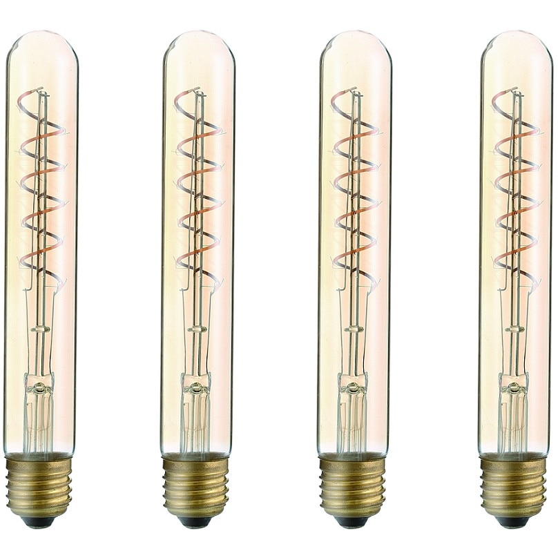 Set 4 becuri Vintage Avide LED Soft Filament T9, 5W, E27, 360 lumeni