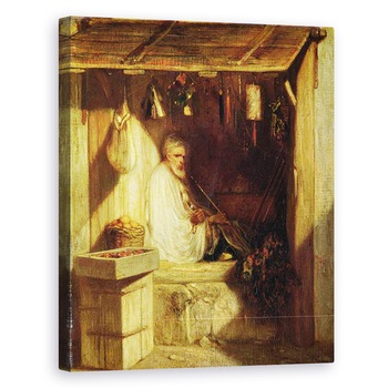 Tablou canvas - Alexandre Gabriel Decamps - Comerciant turc Fumand in magazinul sau, 80 x 100 cm Tablou canvas - Alexandre Gabriel Decamps - Comerciant turc Fumand in magazinul sau, 80 x 100 cm