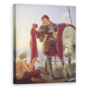 Tablou canvas - Alfred Rethel - Sfantul Martin si cersetorul, 60 x 75 cm Tablou canvas - Alfred Rethel - Sfantul Martin si cersetorul, 60 x 75 cm