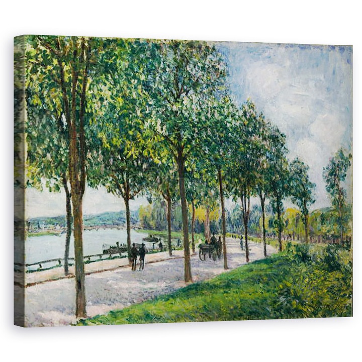 Alfred Sisley - A gesztenyefák allée, Vászonkép, 60 x 75 cm