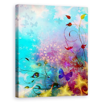 Tablou canvas - AlyZen Moonshadow - Turcoaz/Cer cu fluturi, 2014, 60 x 75 cm Tablou canvas - AlyZen Moonshadow - Turcoaz/Cer cu fluturi, 2014, 60 x 75 cm