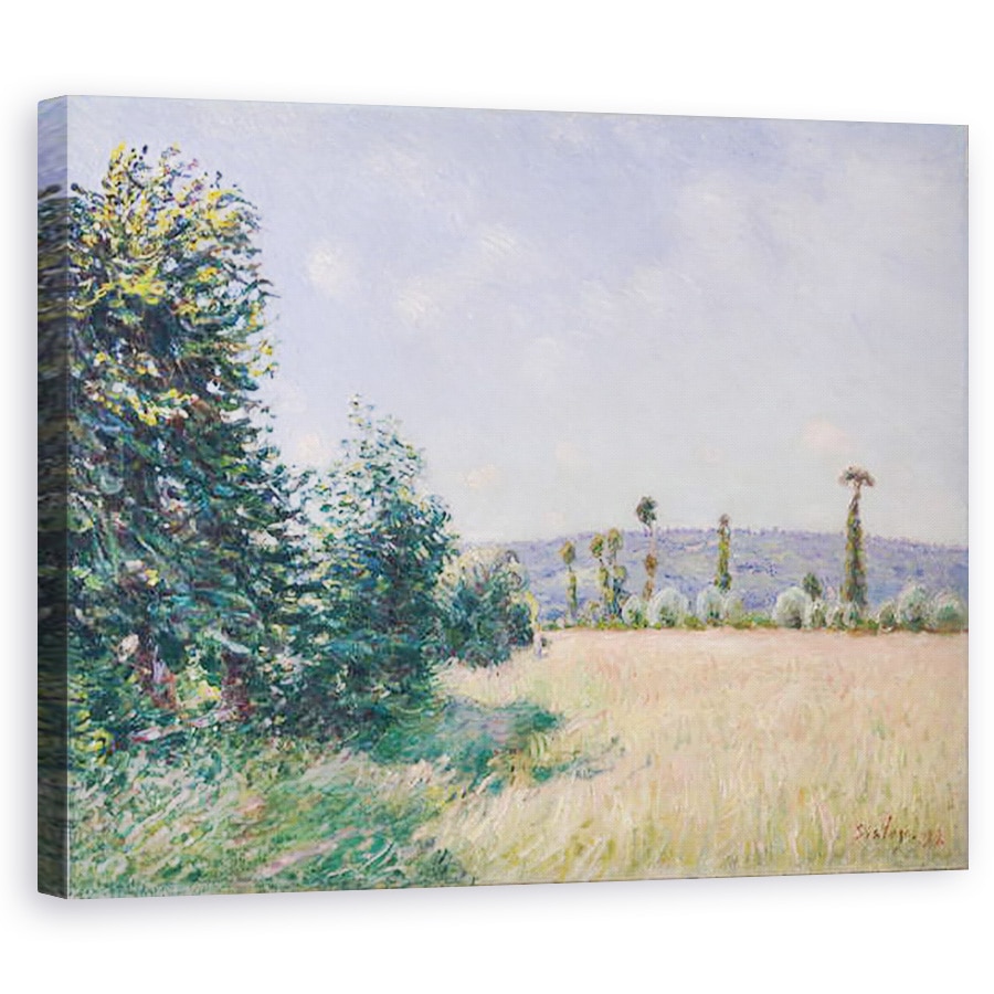 Tablou canvas - Alfred Sisley - Meadows Sahurs in soarele diminetii, 60 x 75 cm