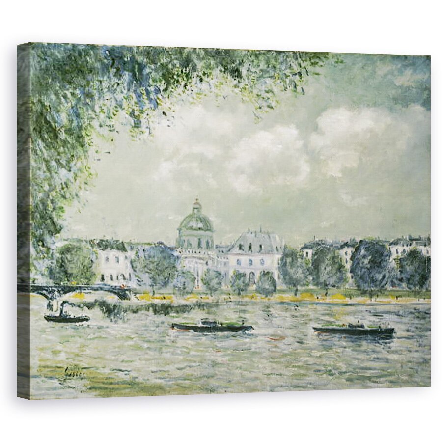 Tablou canvas - Alfred Sisley - Peisaj de-a lungul Senei cu Institutul de France si Pont des Arts, 40 x 50 cm