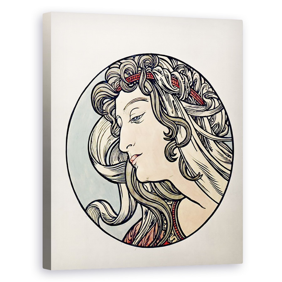 Tablou canvas - Alphonse Marie Mucha - Capul unei femei, 80 x 100 cm