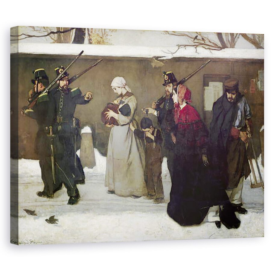 Tablou canvas - Alfred Emile Stevens - Ceea ce se numeste vagabondaj sau, Vanatorii din Vincennes, 40 x 50 cm