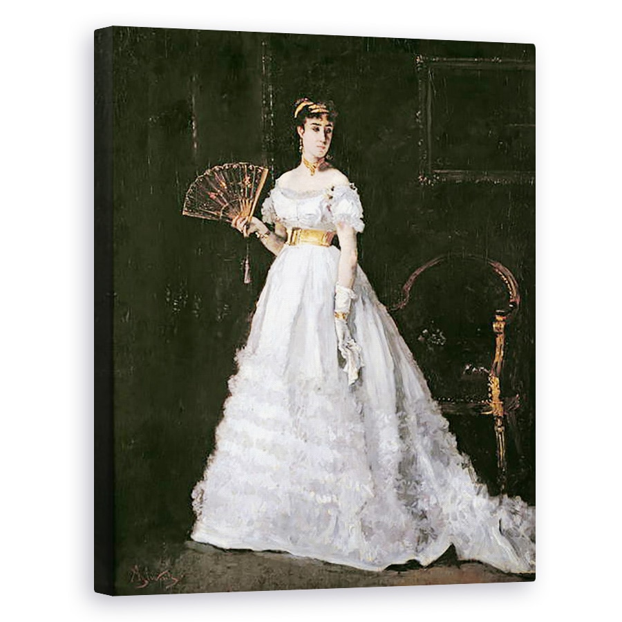 Tablou canvas - Alfred Emile Stevens - Femeie in alb, 80 x 100 cm