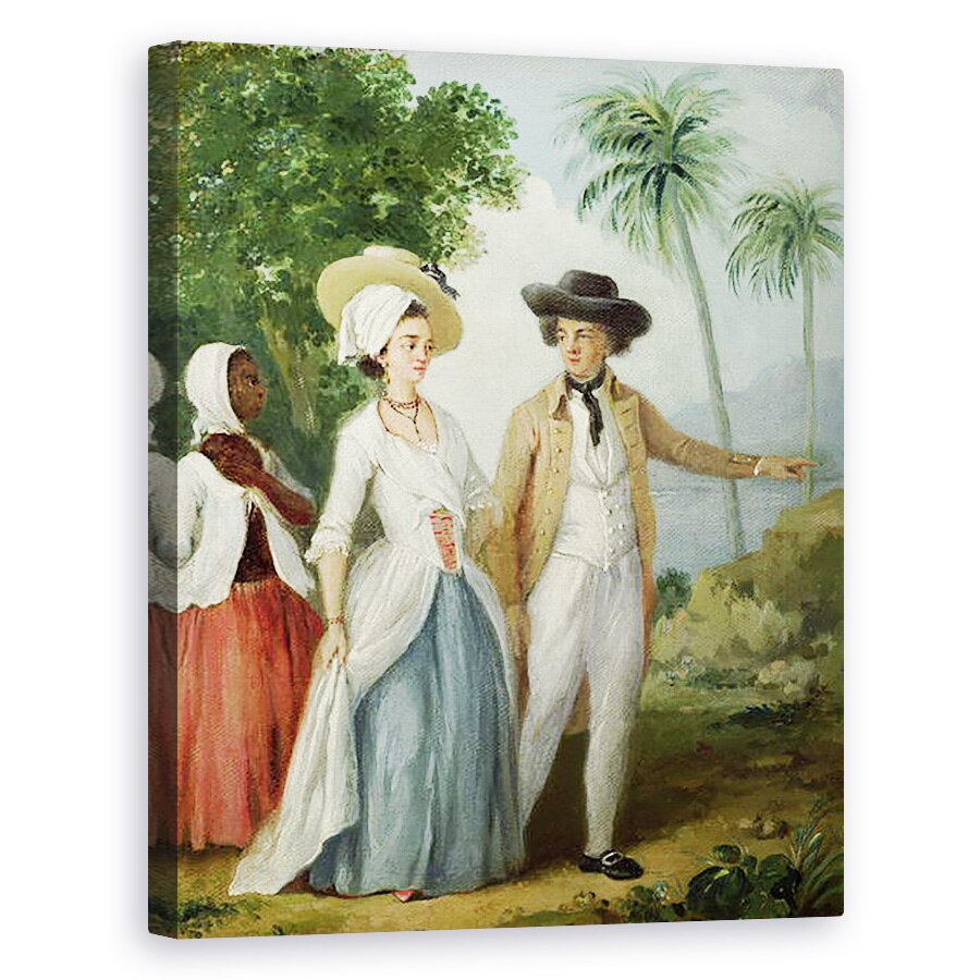 Tablou canvas - Agostino Brunias - Un plantator si sotia sa, asistat de un servitor, 80 x 100 cm