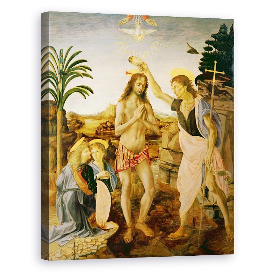 Tablou canvas - Andrea Verrocchio - Botezul lui Hristos de Ioan Botezatorul, 60 x 75 cm