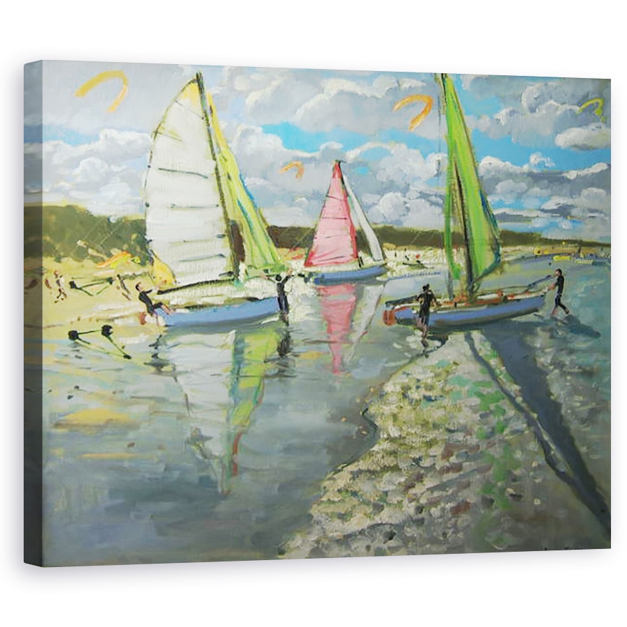 Tablou canvas - Andrew Macara - Trei barci cu panze, Bray Dunes, 60 x 75 cm