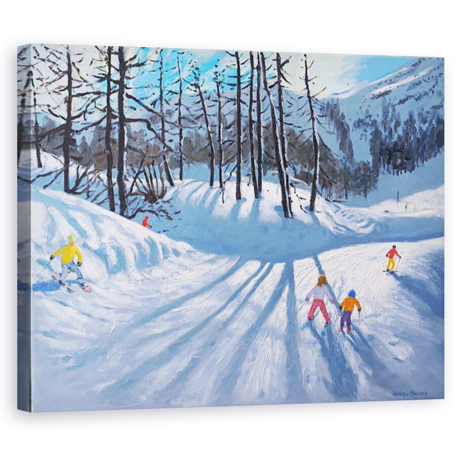 Tablou canvas - Andrew Macara - Umbre lungi de copaci si schiori, Tignes, 2016-2019, 60 x 75 cm