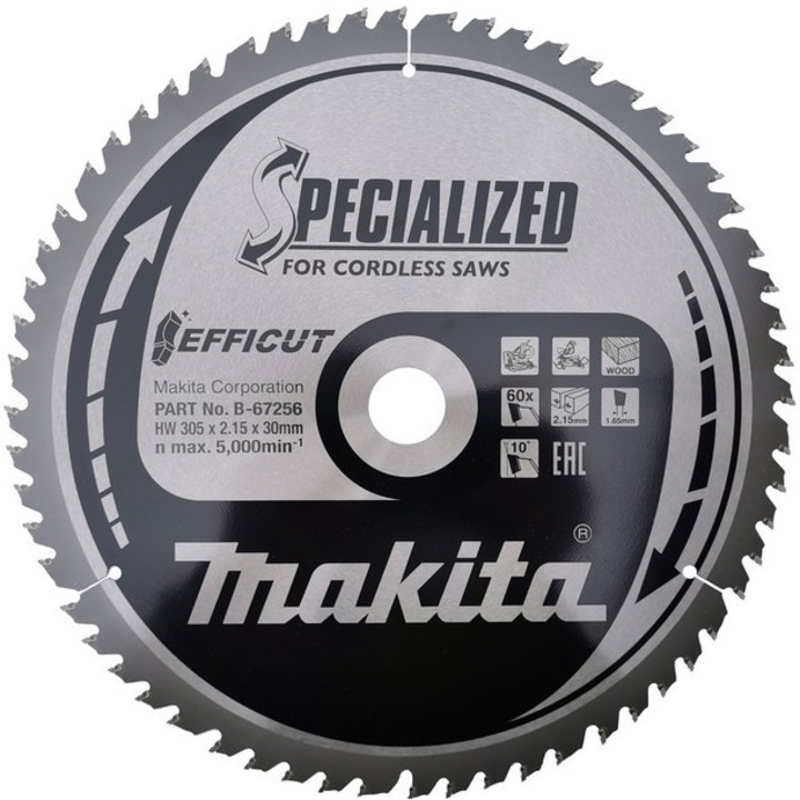 Panza circular tip Efficut pentru lemn Makita,305mmx30mmx60th