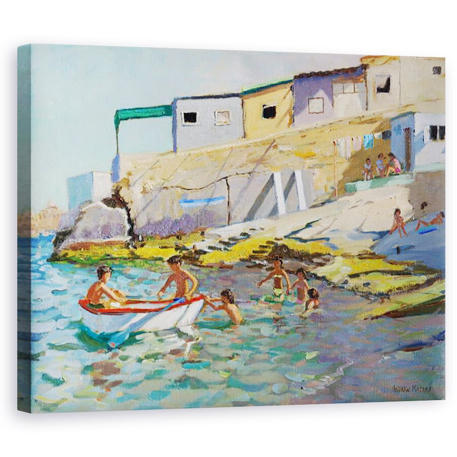 Tablou canvas - Andrew Macara - Barca cu vasle, Valetta, Malta, 2015, 60 x 75 cm
