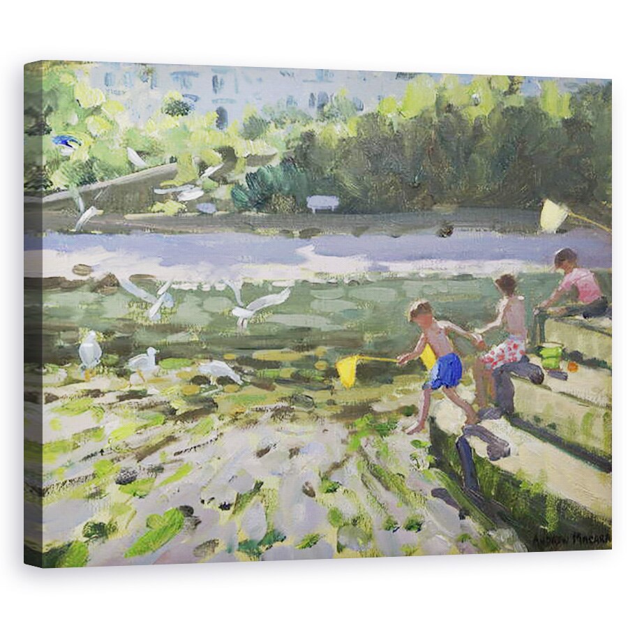 Tablou canvas - Andrew Macara - Copii si pescarusi, Looe,2013, 60 x 75 cm