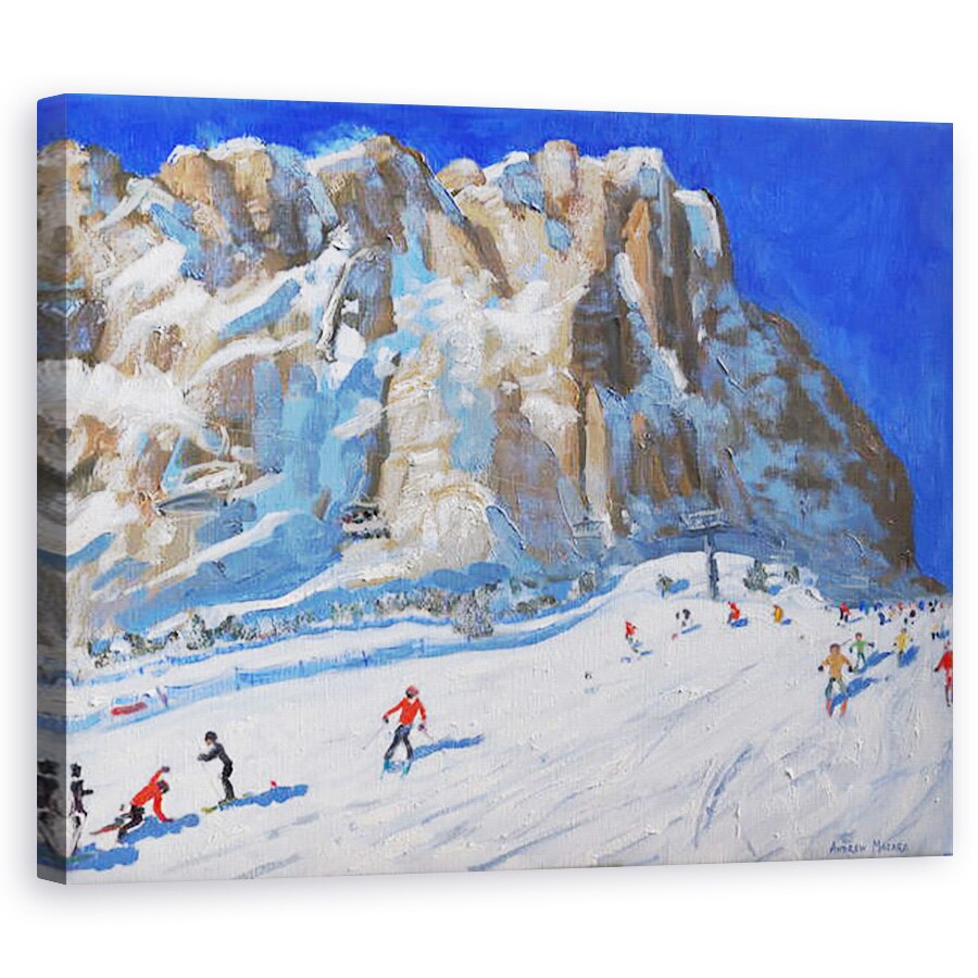 Tablou canvas - Andrew Macara - Schi pe munte, Selva Gardena, 60 x 75 cm