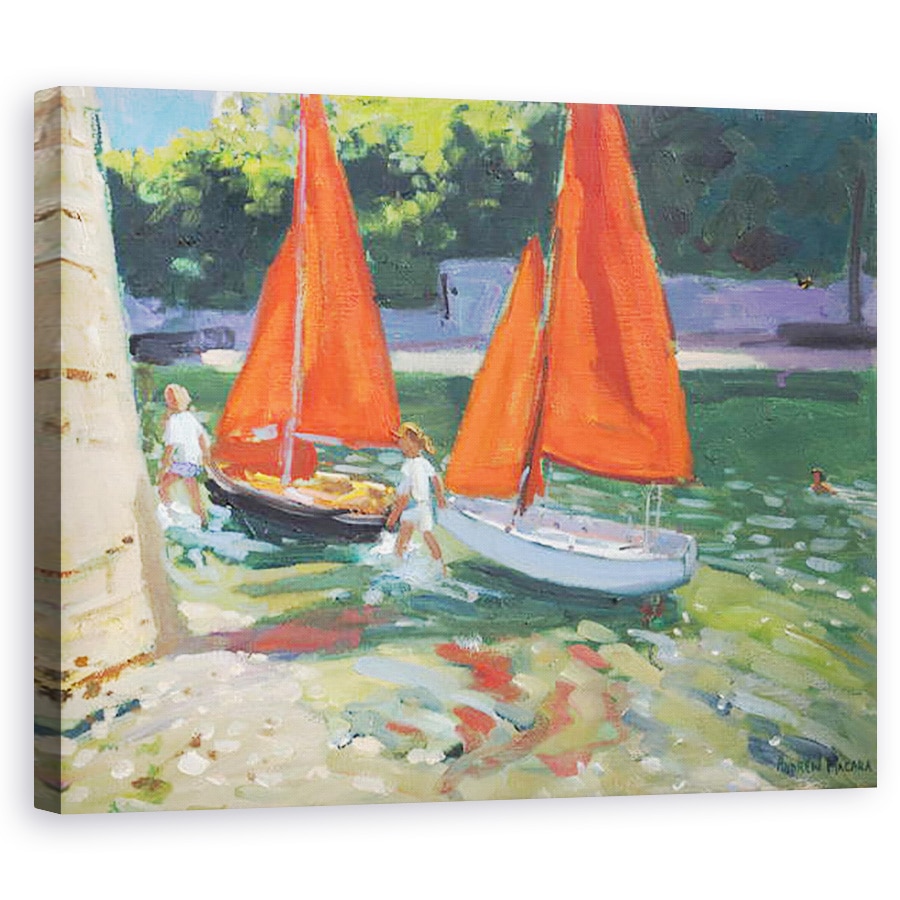 Tablou canvas - Andrew Macara - Fete cu barci cu vele Looe, 2014, 60 x 75 cm