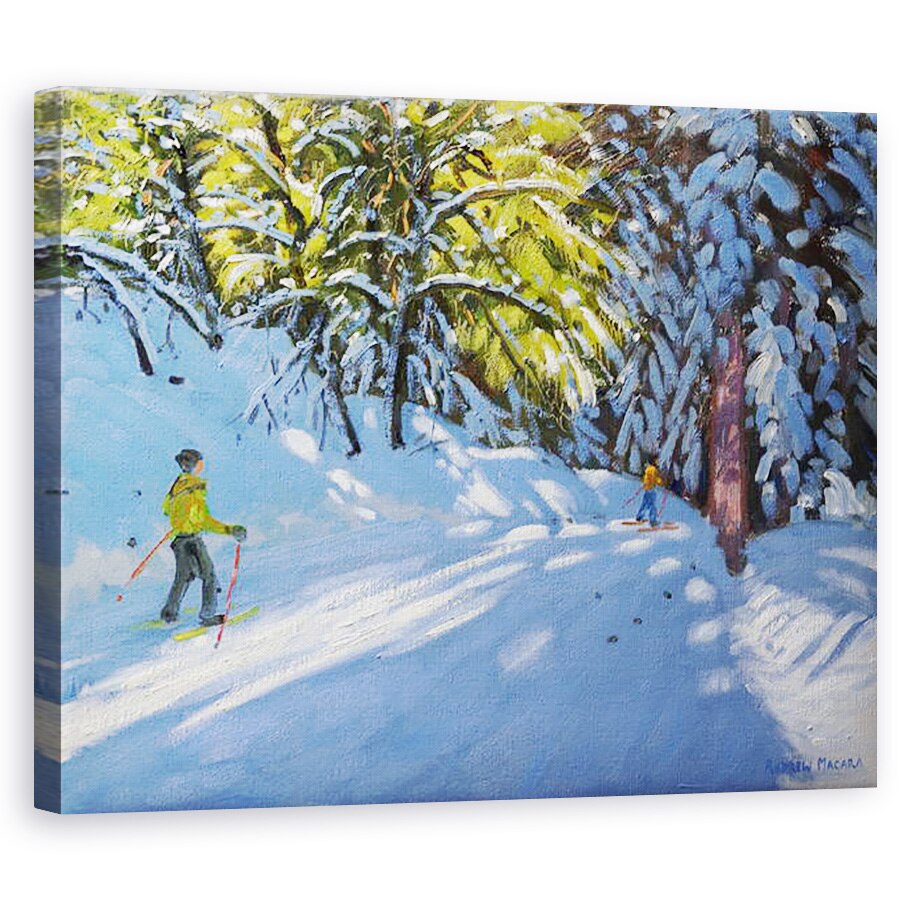 Tablou canvas - Andrew Macara - Schi prin padure, La Clusaz, 60 x 75 cm