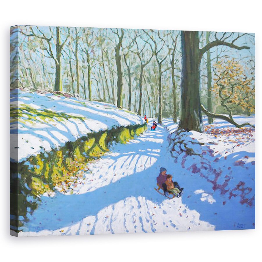 Tablou canvas - Andrew Macara - Cu sania in padure, 40 x 50 cm