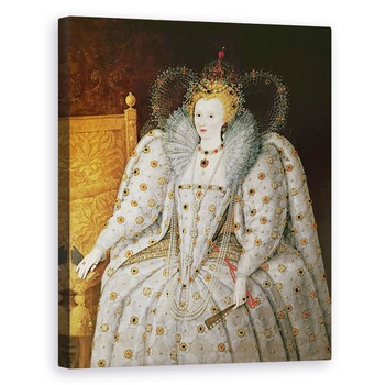 Tablou canvas - Scoala Engleza - Regina Elisabeta I a Angliei si Irlandei 1533-1603, 60 x 75 cm Tablou canvas - Scoala Engleza - Regina Elisabeta I a Angliei si Irlandei 1533-1603, 60 x 75 cm
