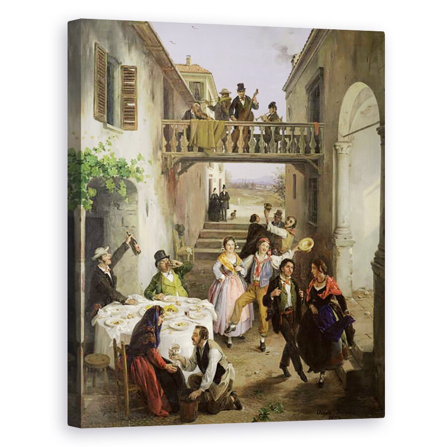 Tablou canvas - Angelo Inganni - O nunta la Brianza, 40 x 50 cm