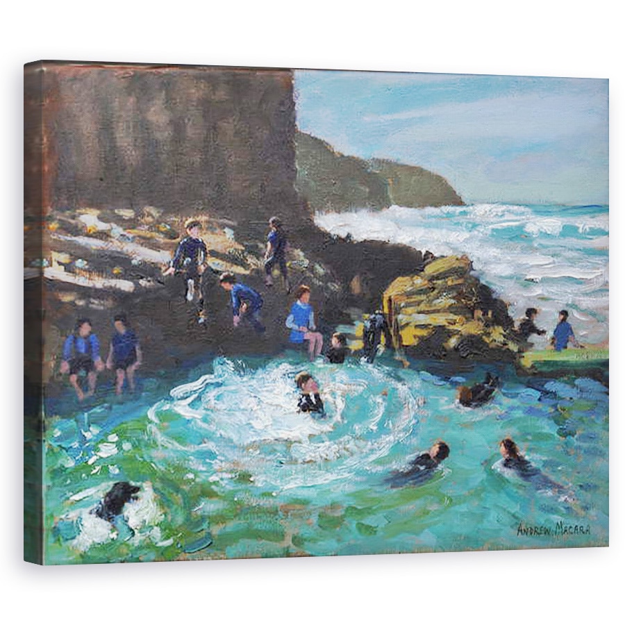 Tablou canvas - Andrew Macara - Piscina Stanca Capela, Perranporth, Cornwall, 60 x 75 cm