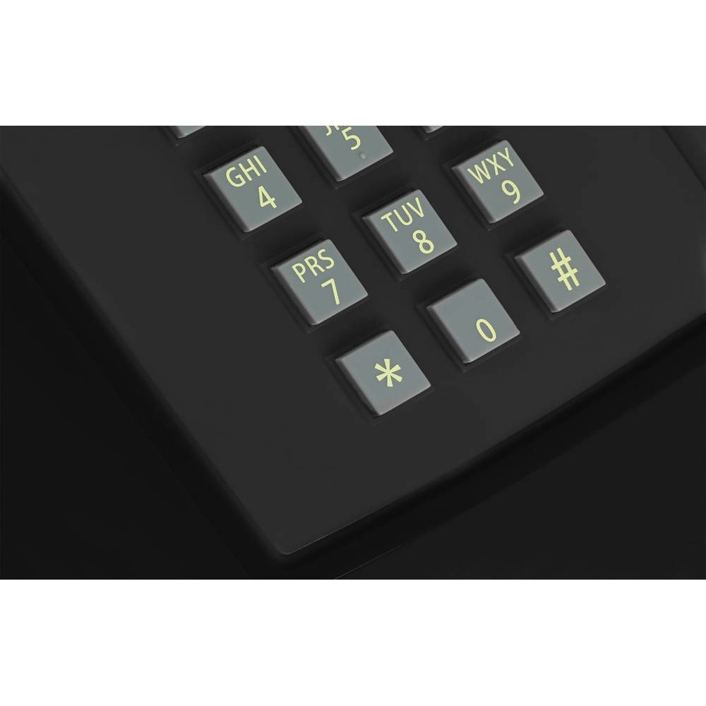 Telefon mobil retro, Opis Technology, PushMeFon, SIM, Plastic, 230 x 210 x 130 mm, Negru