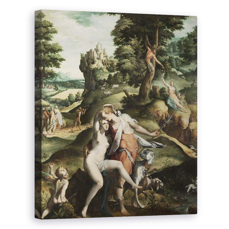 Tablou canvas - Bartholomaeus Spranger - Venus si Adonis, 60 x 75 cm