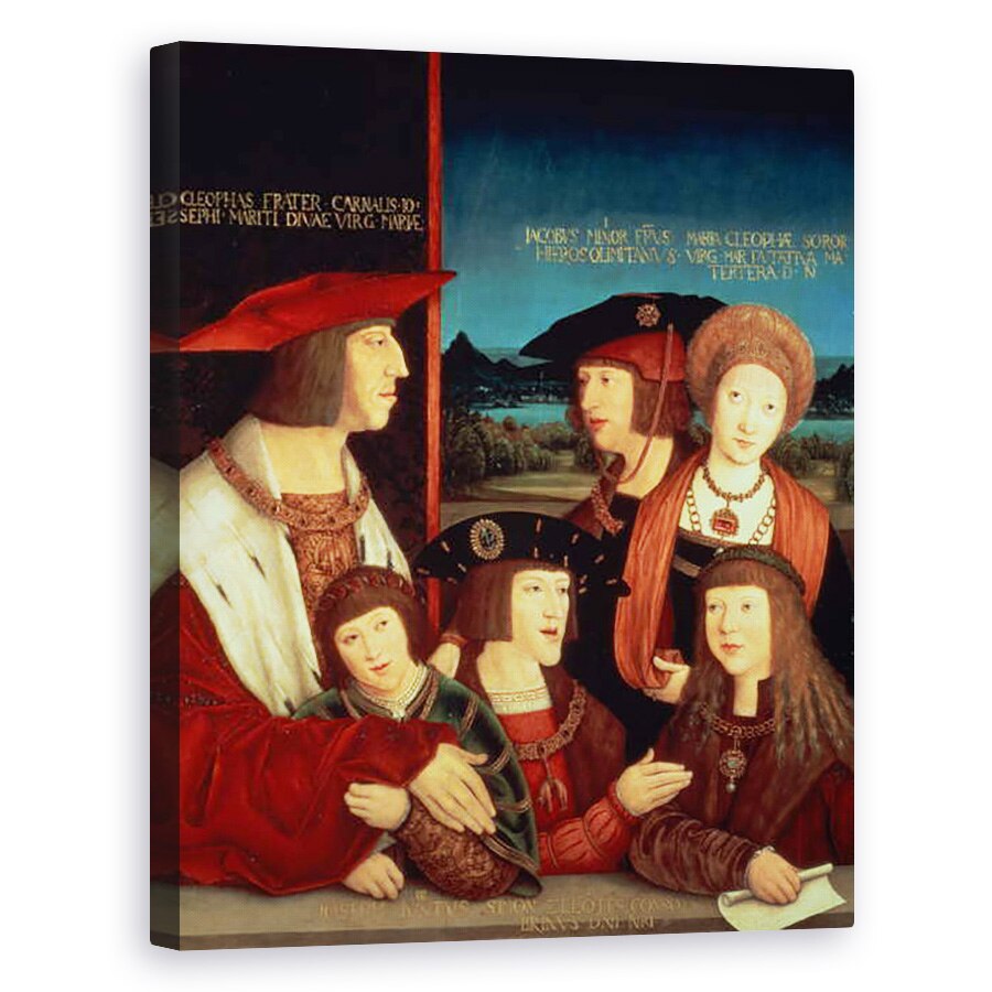 Tablou canvas - Bernhard Strigel - Maximilian I 1459-1519 cu prima sa sotie Maria de Burgundia 1457-82 intre ei fiul lor Filip I Spania si regele Castiliei, 40 x 50 cm