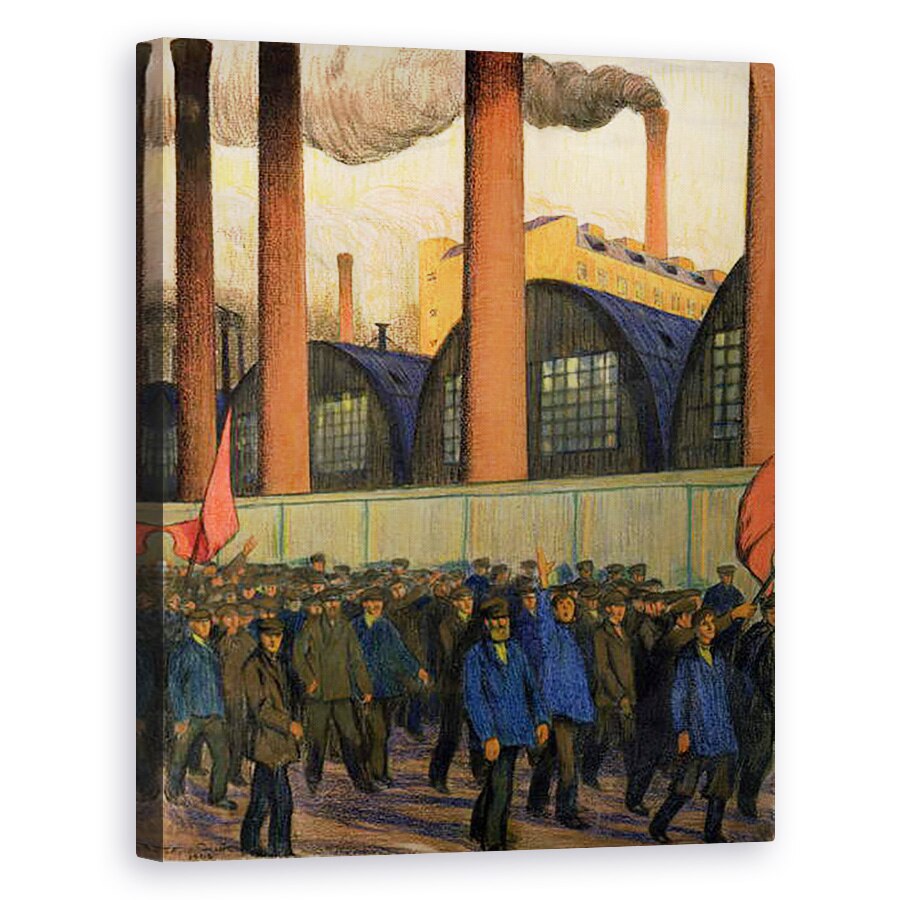 Tablou canvas - Boris Mikhailovich Kustodiev - Strike, 60 x 75 cm