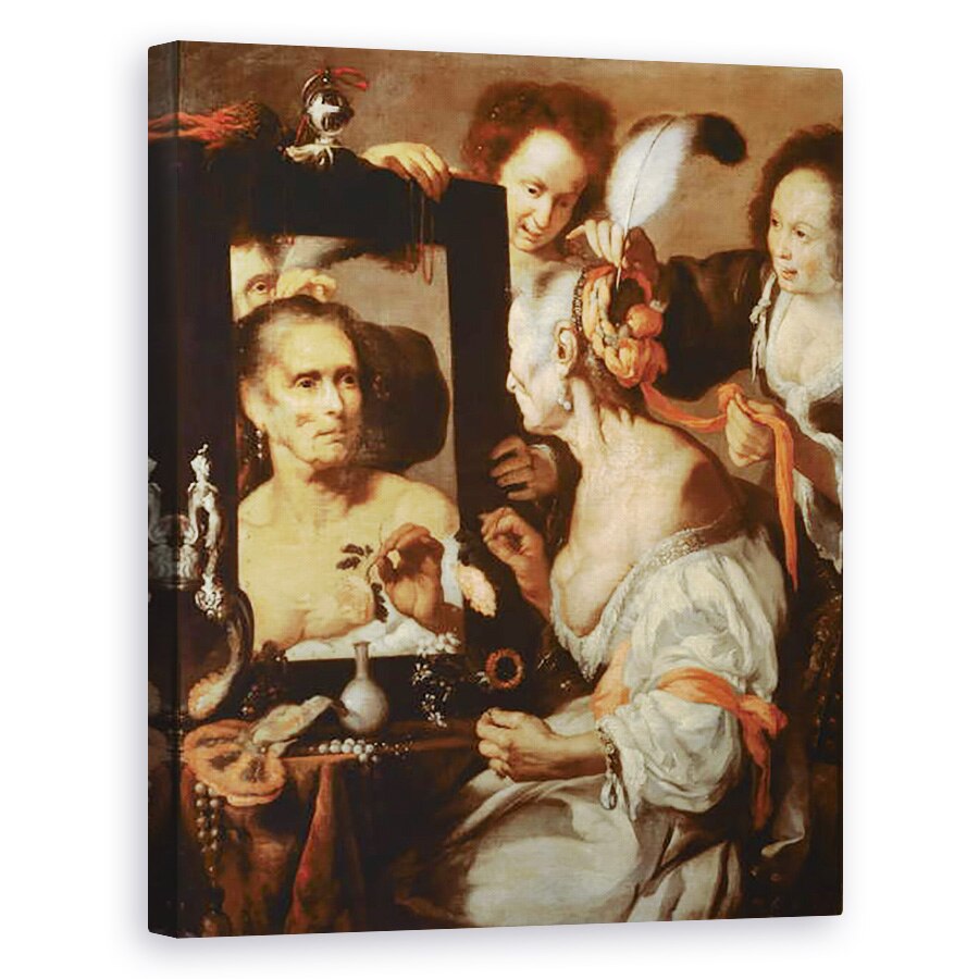 Tablou canvas - Bernardo Strozzi - Vechi Coquette, 40 x 50 cm