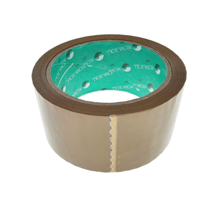 Banda adeziva tip scotch, 48 mm x 60 m, Nova Roll Solvent B43048, maro Maro