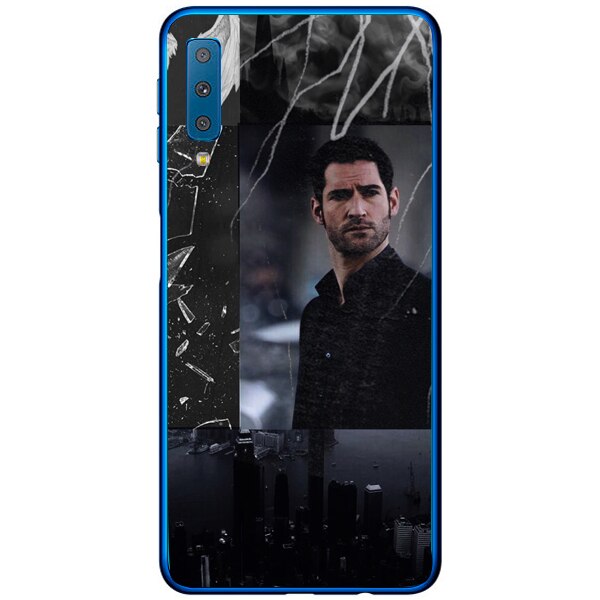 Husa din Silicon, Lucifer City Wings pentru Samsung Galaxy A7 (2018), Multicolor