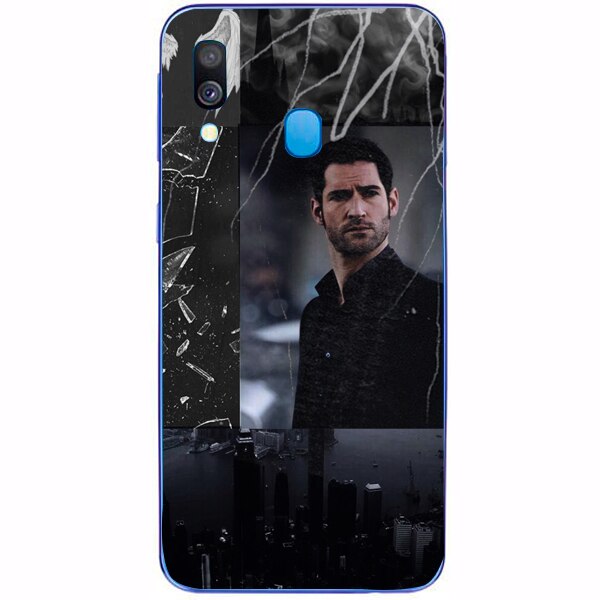 Husa din Silicon, Lucifer City Wings pentru Samsung Galaxy A40, Multicolor