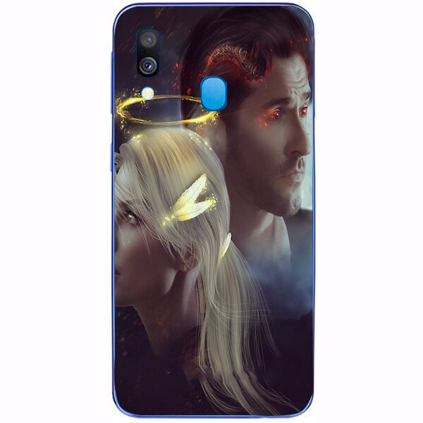 Husa din Silicon, Lucifer Chloe Decker And Lucifer pentru Samsung Galaxy A40, Multicolor