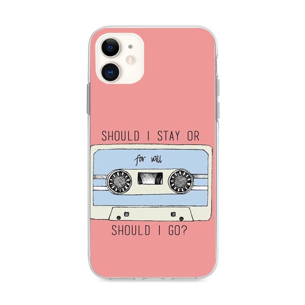 Husa din Silicon, Should I Stay or Should I Go pentru iPhone 11, Multicolor