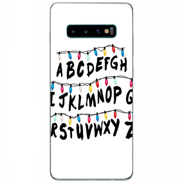 Husa din Silicon, ABCD White pentru Samsung Galaxy S10, Multicolor