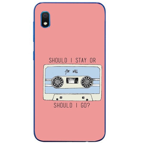 Husa din Silicon, Should I Stay or Should I Go pentru Samsung Galaxy A10, Multicolor