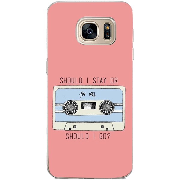 Husa din Silicon, Should I Stay or Should I Go pentru Samsung Galaxy S7 Edge, Multicolor