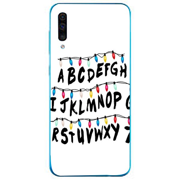 Husa din Silicon, ABCD White pentru Samsung Galaxy A70, Multicolor