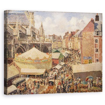 Tablou canvas - Camille Pissarro - Targul din Dieppe, Sunny Morning, 40 x 50 cm Tablou canvas - Camille Pissarro - Targul din Dieppe, Sunny Morning, 40 x 50 cm