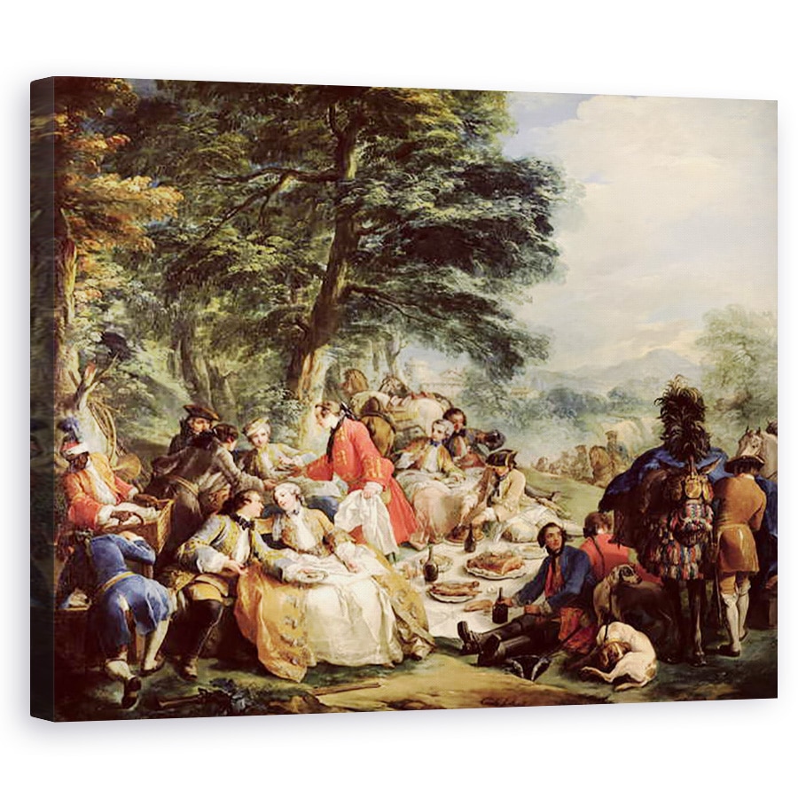 Tablou canvas - Carle van Loo - Pranzul vanatorii, 40 x 50 cm