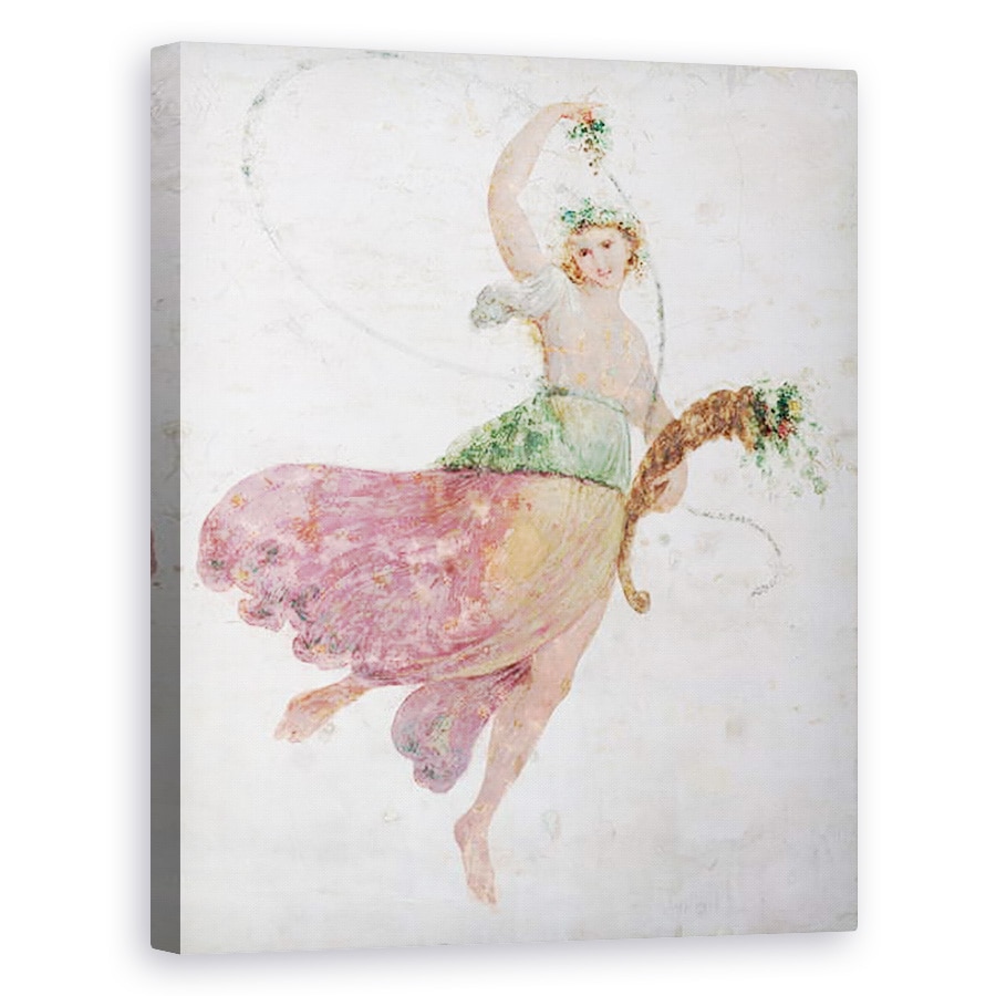 Tablou canvas - Carlo Bevilacqua - Tanar Dansator cu Cornucopia si o gramada de struguri, 40 x 50 cm