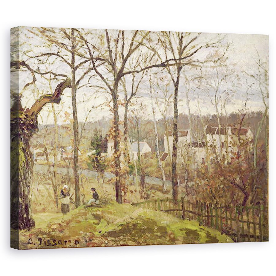 Tablou canvas - Camille Pissarro - Peisaj de iarna la Louveciennes, 40 x 50 cm