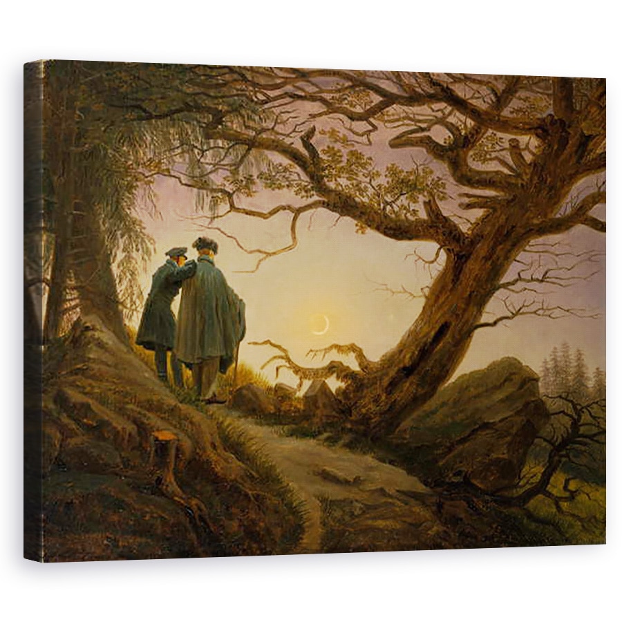 Tablou canvas - Caspar David Friedrich - Doi barbati contempland Luna, 40 x 50 cm
