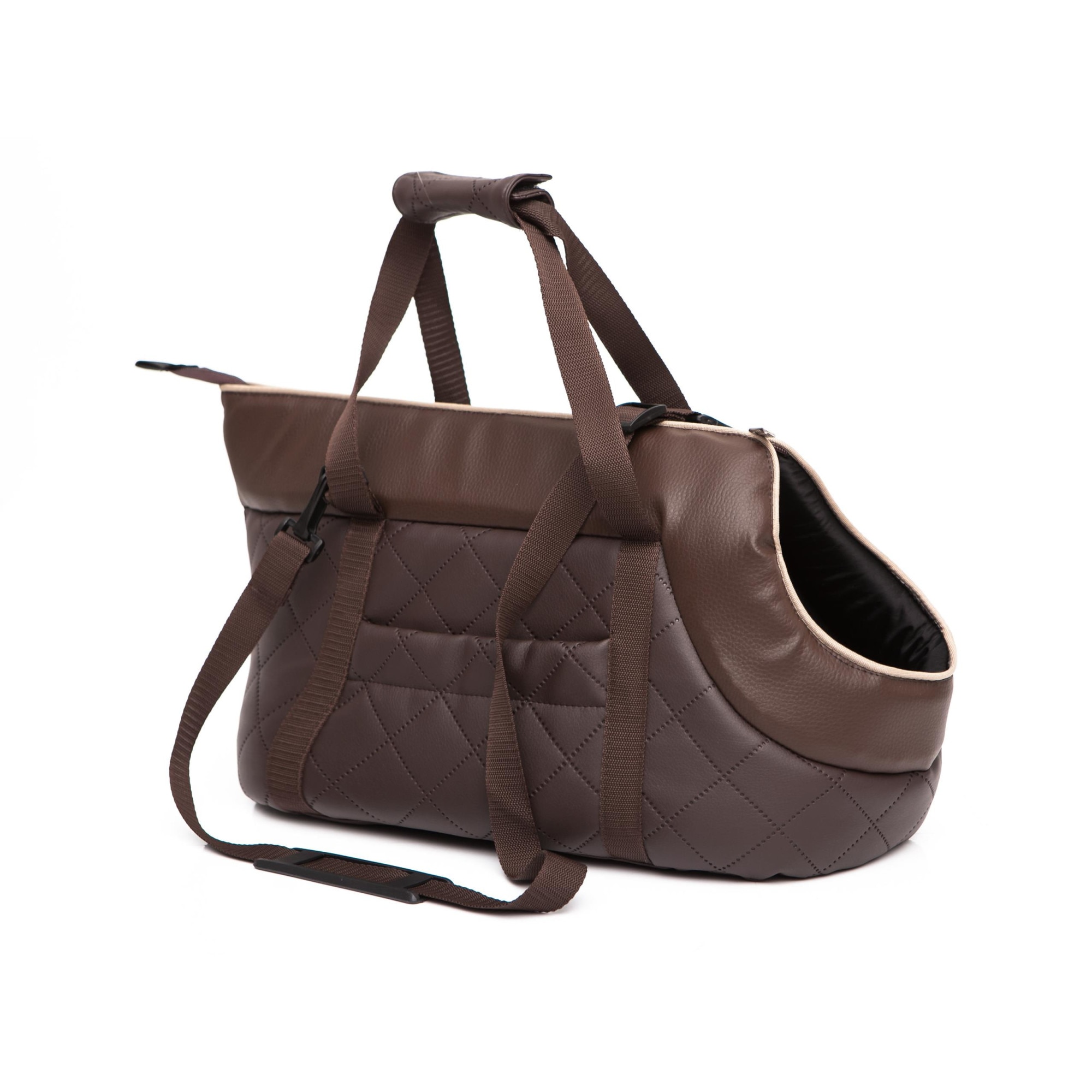Geanta de transport pentru animale, Hobbydog, Maro, Marimea 1 - 20x36x22 cm
