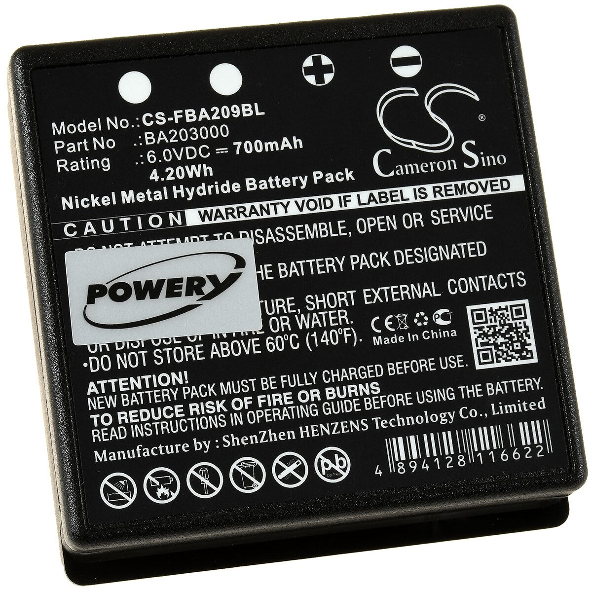 Acumulator compatibil HBC Radiomatic Micron 5 - versiunea 6V