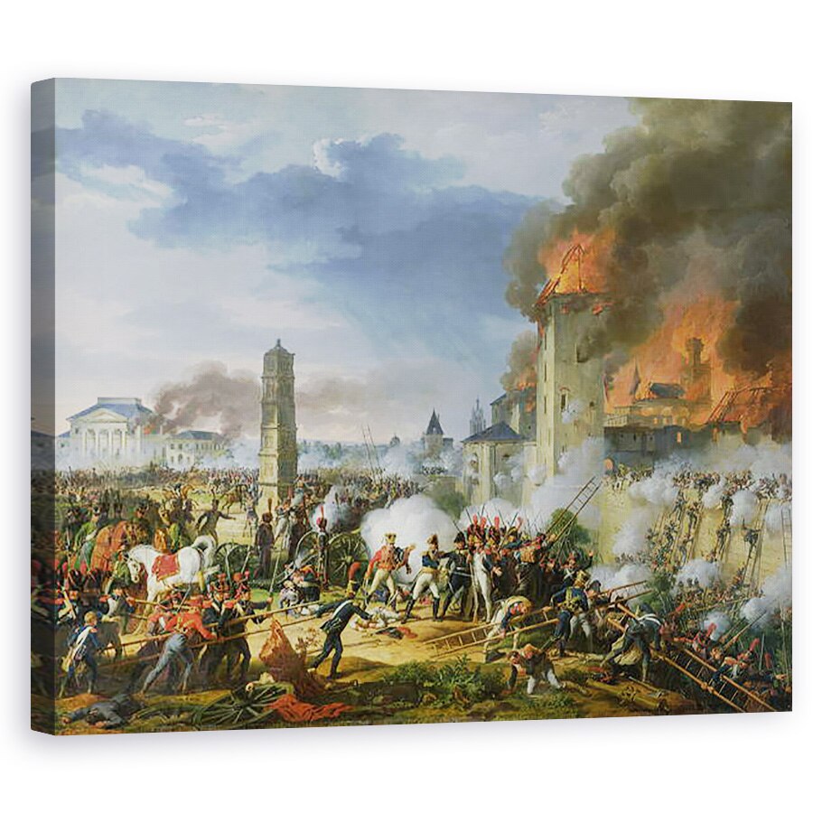 Tablou canvas - Charles Thevenin - Atacul si preluarea lui Ratisbon, 23 aprilie 1809, 60 x 75 cm