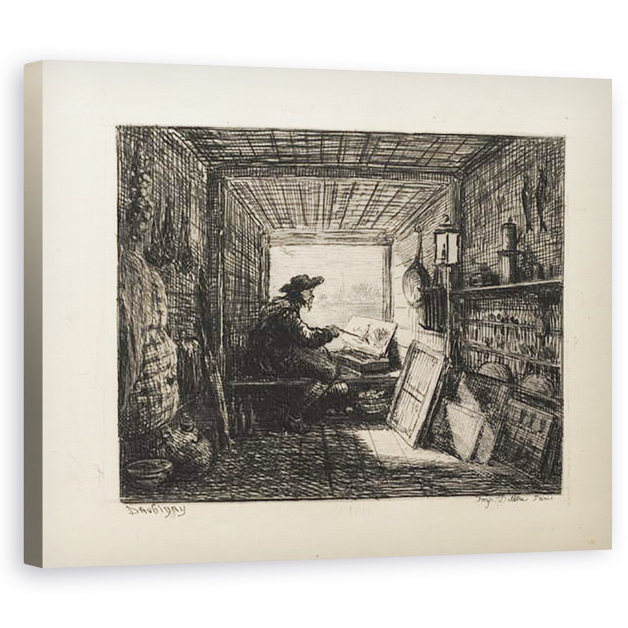 Tablou canvas - Charles Francois Daubigny - Studioul cu barca, 40 x 50 cm