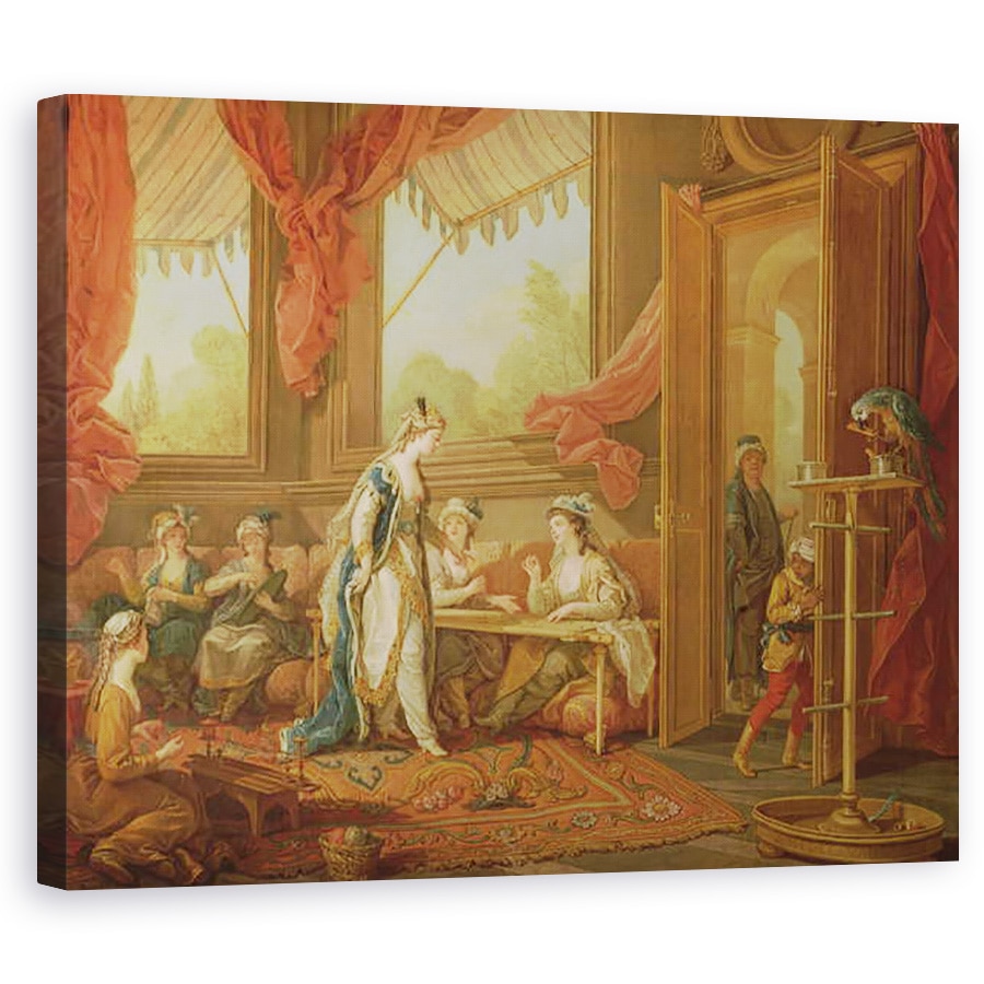 Tablou canvas - Charles-Amedee-Philippe van Loo - Sultana comanda tapiserii din Odalisques, 40 x 50 cm
