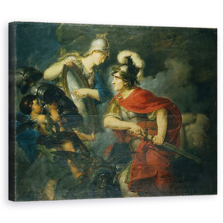 Tablou canvas - Christian Bernhard Rode - Minerva Aratandu-si invidia in scutul lustruit, 40 x 50 cm